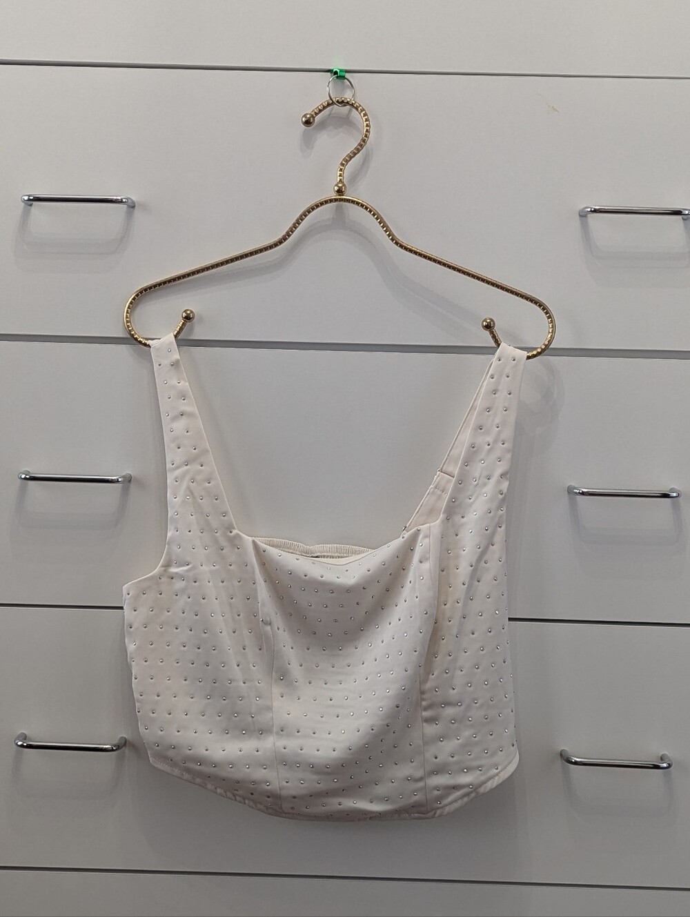 Wild Fable NWT Medium Rhinestone Corset Tank Top White